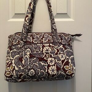 Vera Bradley Brown, Dusty Blue & Cream Floral Shoulder Bag - never used